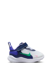 Nike White/Green/Purple Infant Revolution 7 Trainers - Image 1 of 10