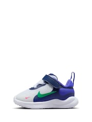Nike White/Green/Purple Infant Revolution 7 Trainers - Image 2 of 10