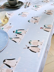 Blue Penguin Wipe Clean Christmas Table Cloth - Image 1 of 5