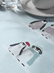 Blue Penguin Wipe Clean Christmas Table Cloth - Image 4 of 5