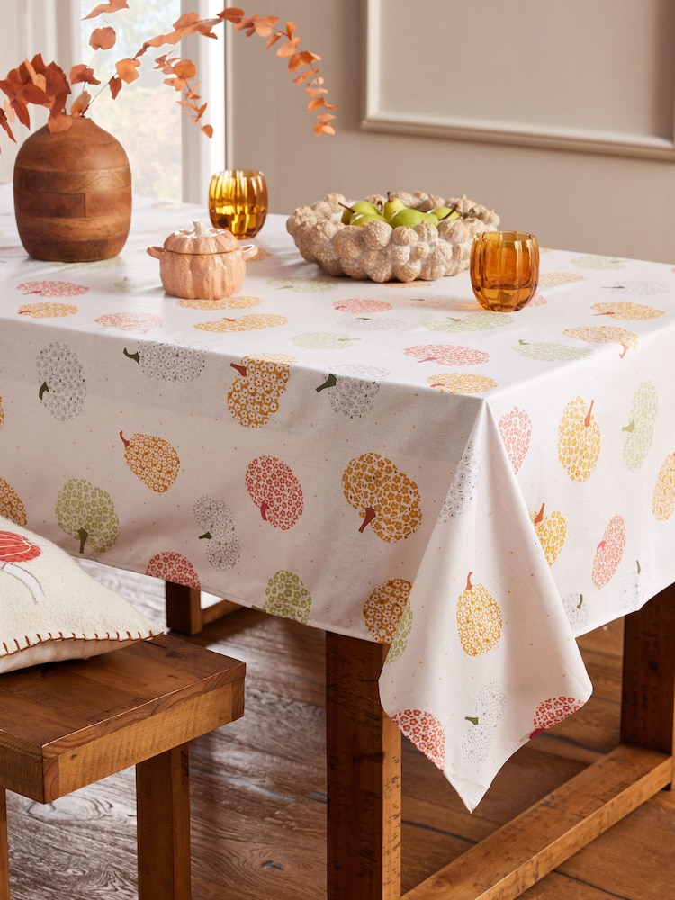 Natural Pumpkin Wipe Clean Table Cloth - Image 1 of 4