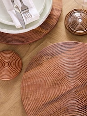 Set of 2 Natural Bronx Etched Wooden Placemats - Image 3 of 5