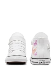Converse White/Pink Chuck Taylor Butterfly Embroidered Infant Trainers - Image 4 of 11