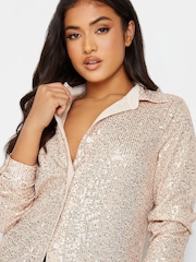 PixieGirl Petite Gold Sequin Shirt - Image 4 of 4