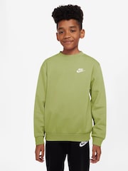Nike Chartreuse Green Club Fleece Sweatshirt - Image 1 of 7