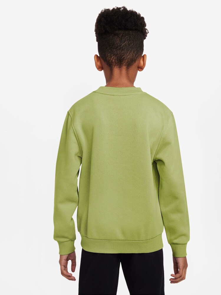 Nike Chartreuse Green Club Fleece Sweatshirt - Image 2 of 7