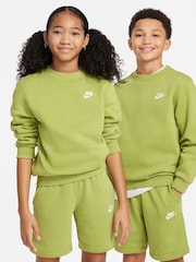 Nike Chartreuse Green Club Fleece Sweatshirt - Image 3 of 7