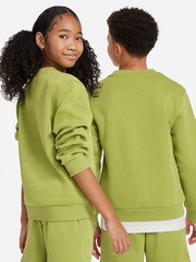 Nike Chartreuse Green Club Fleece Sweatshirt - Image 4 of 7