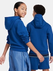 Nike Mid Blue Club Fleece Zip Through Hoodie - Image 6 of 8