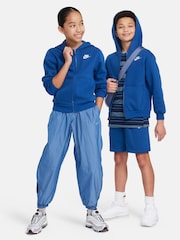 Nike Mid Blue Club Fleece Zip Through Hoodie - Image 8 of 8