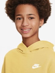 Nike Pale Yellow Club Fleece Overhead Hoodie - Image 6 of 7