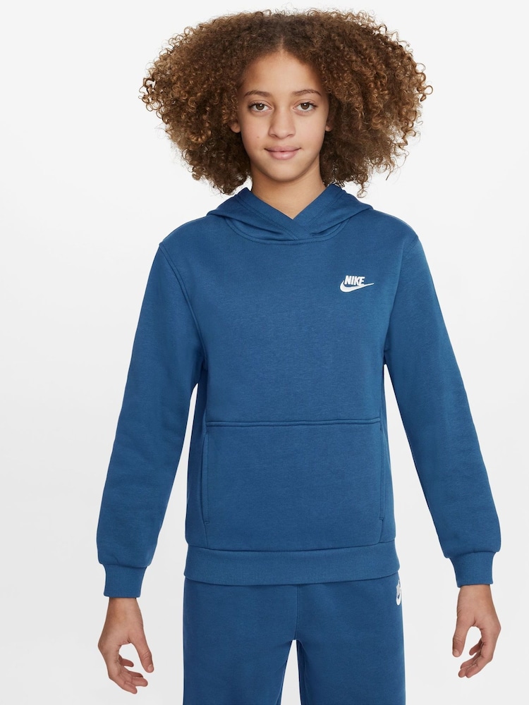 Nike Mid Blue Club Fleece Overhead Hoodie - Image 1 of 8