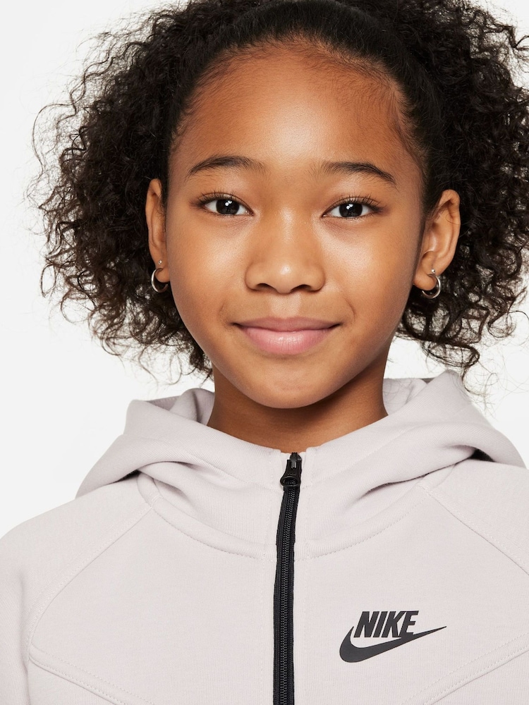 Nike Purple Tech Fleece Zip Through Hoodie - Image 4 of 6