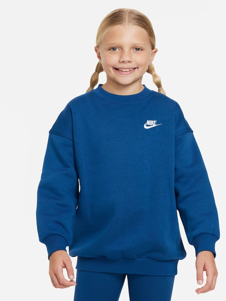 Nike Bright Blue Oversized Club Fleece Sweatshirt - Image 1 of 4
