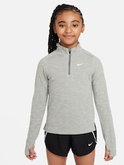 Gris oscuro jaspeado - Top de manga larga con media cremallera Dri-FIT de Nike - Imagen 1 de 6