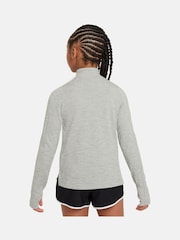 Gris oscuro jaspeado - Top de manga larga con media cremallera Dri-FIT de Nike - Imagen 2 de 6