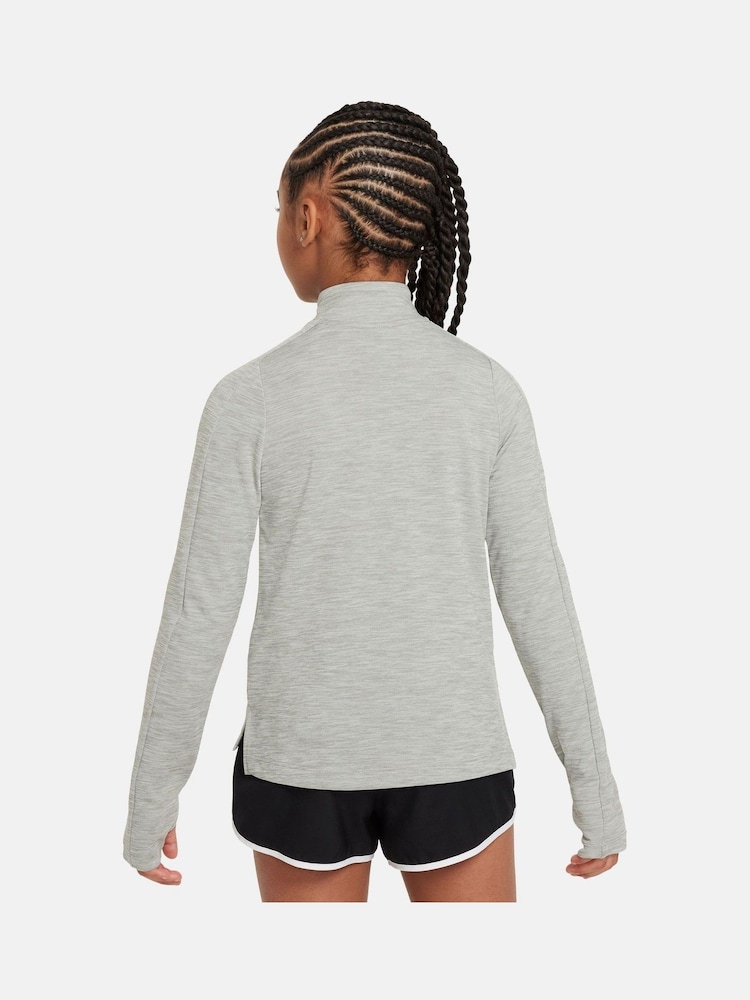 Gris oscuro jaspeado - Top de manga larga con media cremallera Dri-FIT de Nike - Imagen 2 de 6