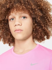 Nike Bright Pink Dri-FIT Miler T-Shirt - Image 3 of 5