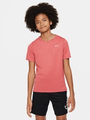 Nike Dark Pink Dri-FIT Miler T-Shirt - Image 1 of 6