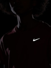 Nike Dark Pink Dri-FIT Miler T-Shirt - Image 6 of 6