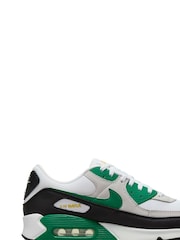 Nike White/Green Air Max 90 Trainers - Image 2 of 10