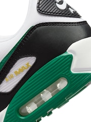 Nike White/Green Air Max 90 Trainers - Image 9 of 10