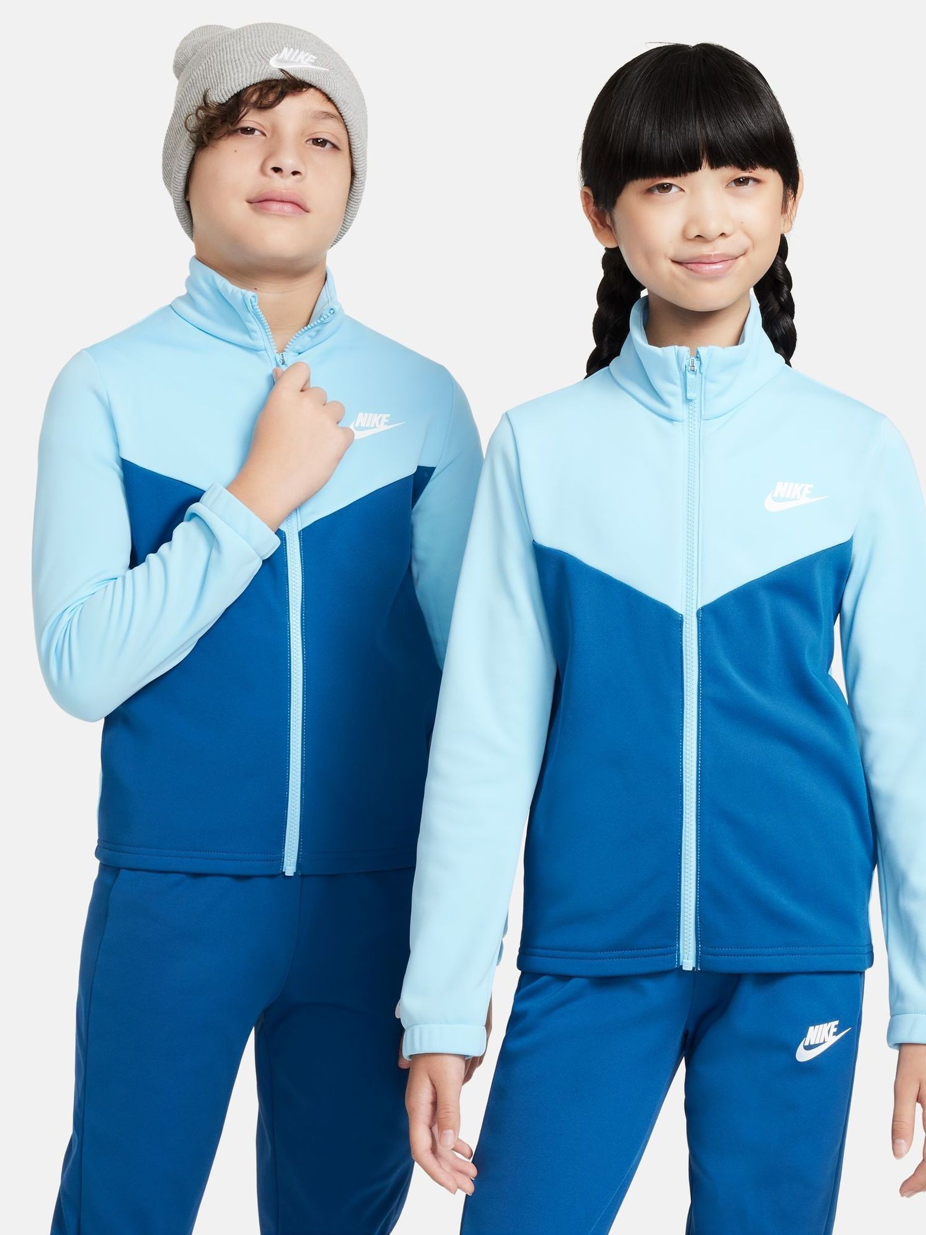 Nike tracksuit light blue discount