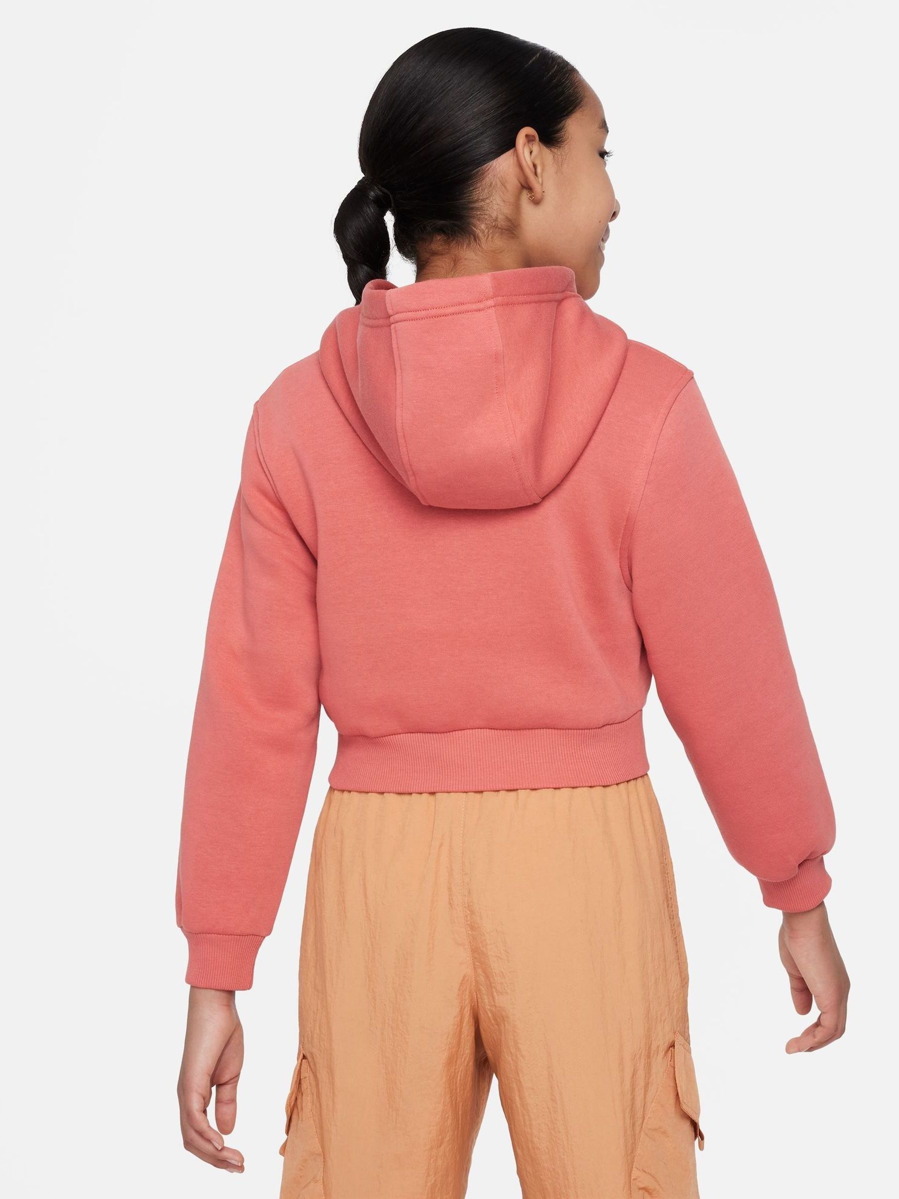 Buy Nike Dark Pink Club Fleece Cropped Hoodie from Next Estonia