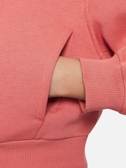 Nike Dark Pink Club Fleece Cropped Hoodie - Image 5 of 6