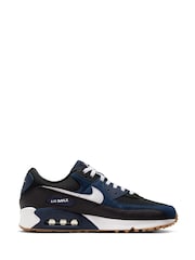Nike Navy Air Max 90 Trainers - Image 3 of 10