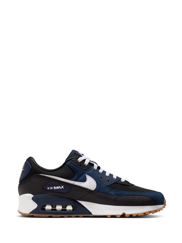 Nike Navy Air Max 90 Trainers - Image 3 of 10