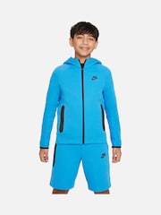 Nike Bright Blue Tech Fleece Zip Through Hoodie - Image 1 of 5