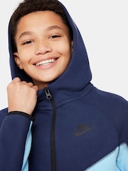 Nike Blue/Navy Tech Fleece Zip Through Hoodie - Image 3 of 5