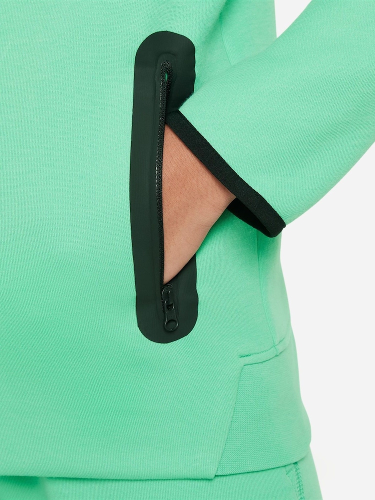 Nike Spring Green Tech Fleece Zip Through Hoodie - Image 4 of 5