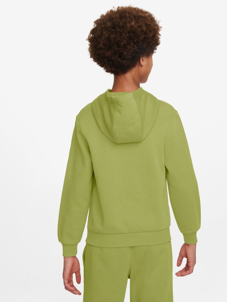 Nike Chartreuse Green Club Fleece Overhead Hoodie - Image 2 of 8