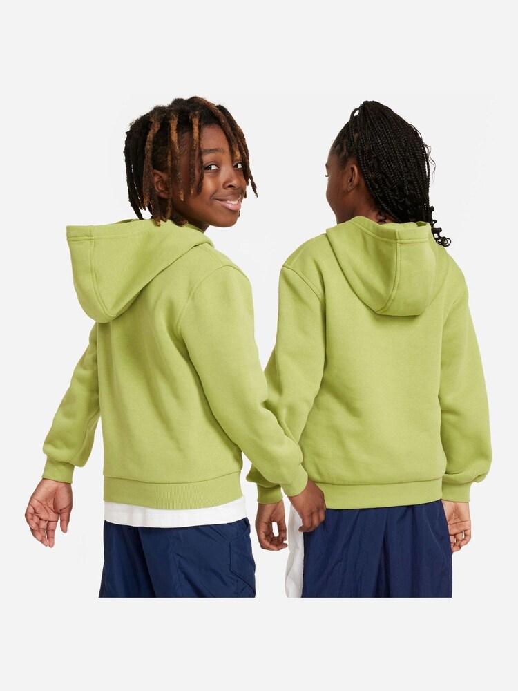 Nike Chartreuse Green Club Fleece Overhead Hoodie - Image 5 of 8