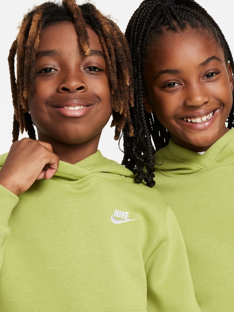 Nike Chartreuse Green Club Fleece Overhead Hoodie - Image 6 of 8