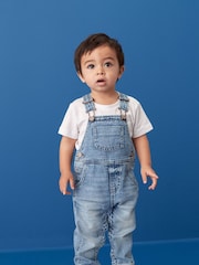 Light Blue 100% Cotton Denim Dungarees (3mths-7yrs) - Image 1 of 6