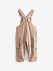 Tan Brown 100% Cotton Cargo Dungarees (3mths-7yrs) - Image 7 of 8