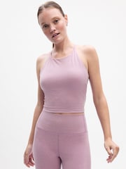 Gap Purple High Neck Cropped Racerback Bra - Image 1 of 2