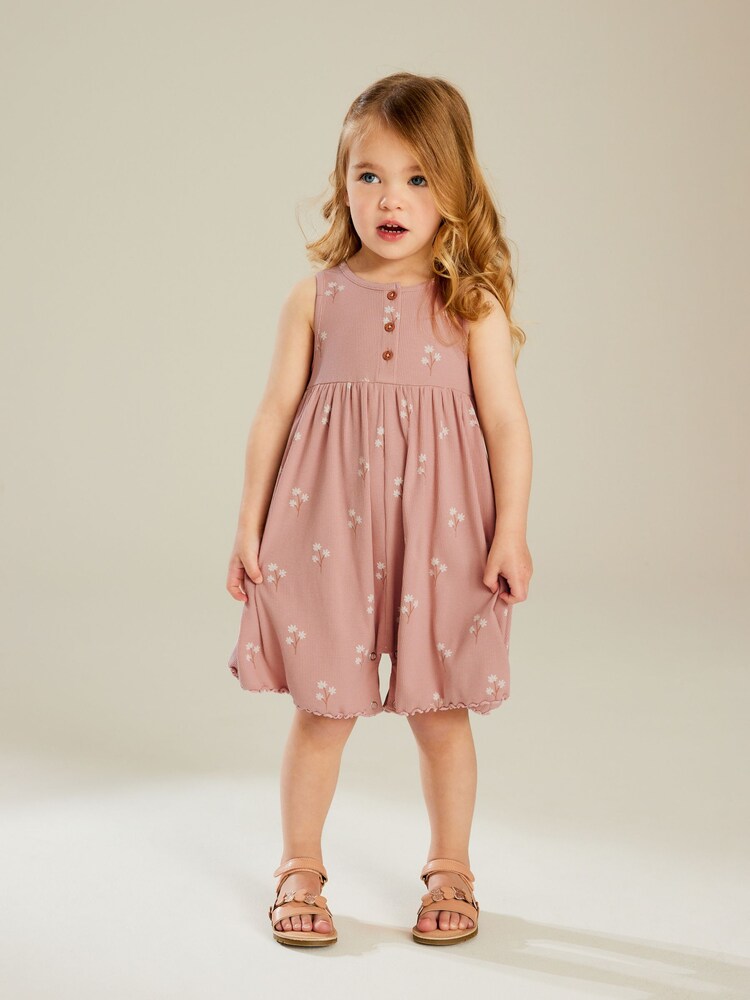 Pink Frill Playsuit (3mths-7yrs) - Image 1 of 6