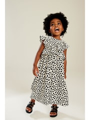 Black/White Sleeveless Frill Jumpsuit (3mths-7yrs) - Image 1 of 7