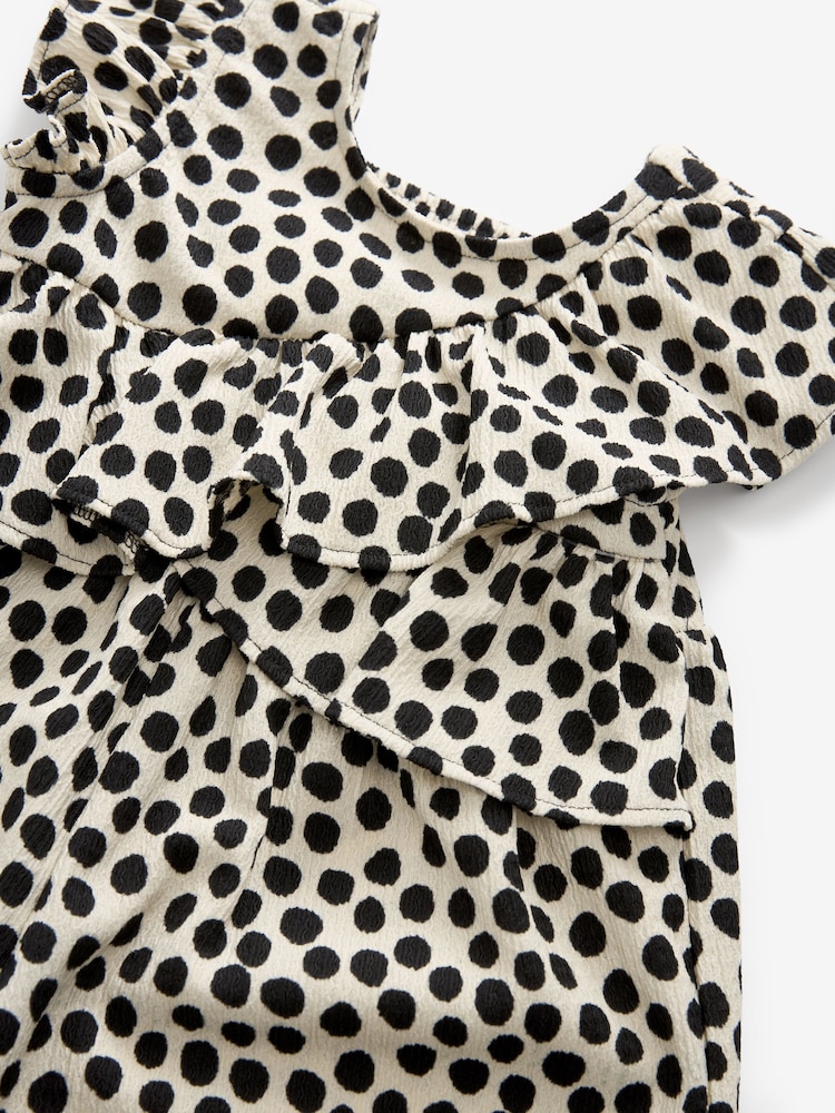 Black/White Sleeveless Frill Jumpsuit (3mths-7yrs) - Image 7 of 7