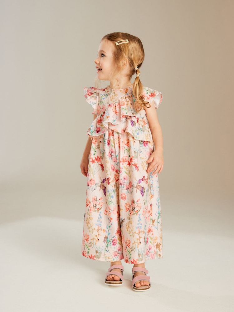 Pink Sleeveless Frill Jumpsuit (3mths-7yrs) - Image 1 of 7