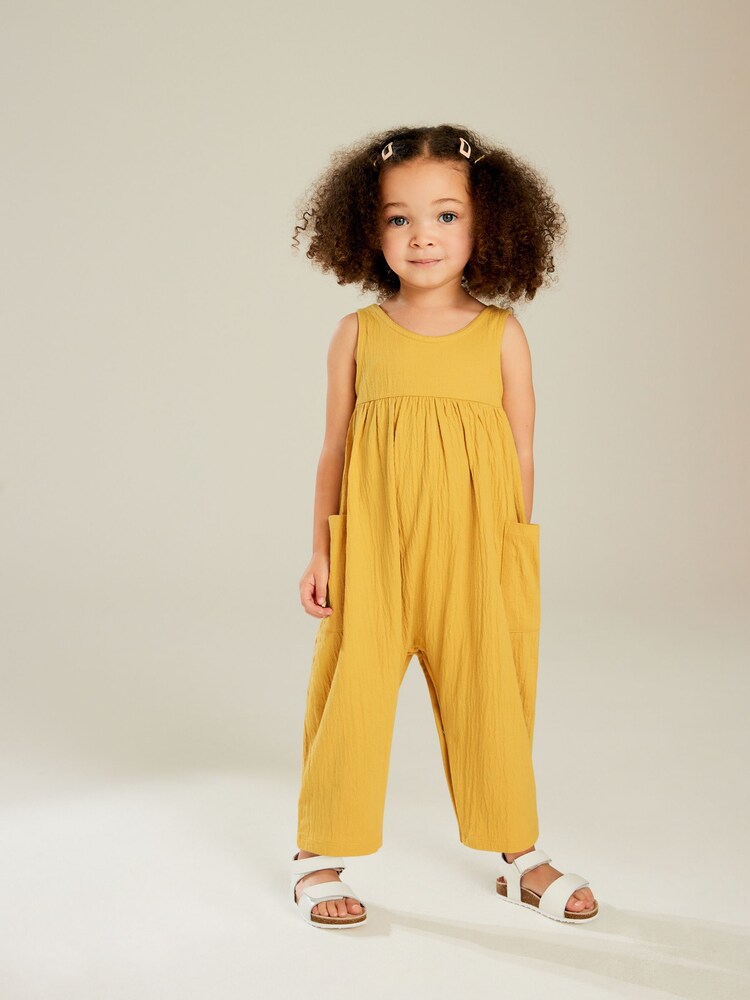 Yellow Sleeveless Jumpsuit (3mths-7yrs) - Image 1 of 7 Yellow Sleeveless Jumpsuit (3mths-7yrs) - Image 1 of 7
