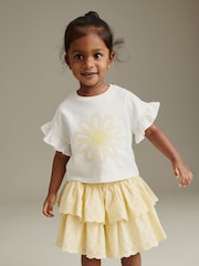 Lemon Yellow 100% Cotton Skirt and T-Shirt Set (3mths-7yrs) - Image 1 of 1