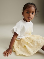 Lemon Yellow 100% Cotton Skirt and T-Shirt Set (3mths-7yrs) - Image 2 of 7