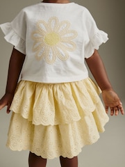 Lemon Yellow 100% Cotton Skirt and T-Shirt Set (3mths-7yrs) - Image 4 of 7