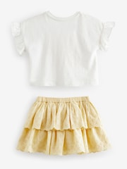 Lemon Yellow 100% Cotton Skirt and T-Shirt Set (3mths-7yrs) - Image 6 of 7