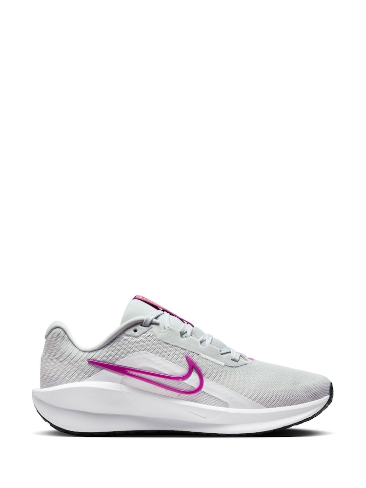 Nike Grey/Pink/White Downshifter 13 Road Running Trainers - Image 1 of 11